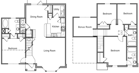 4 Bedroom 3 Bathroom at The Residences at Diamond Hill